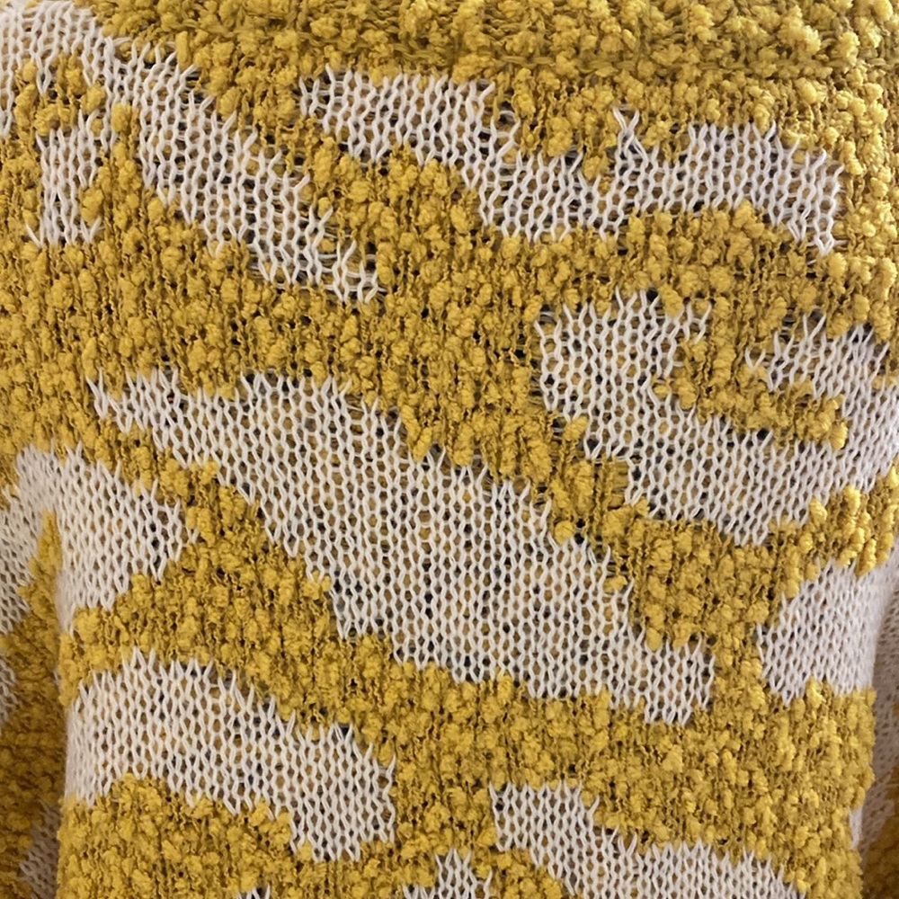 Vibrant Yellow and White Knit Sweater - Picture 8 of 12